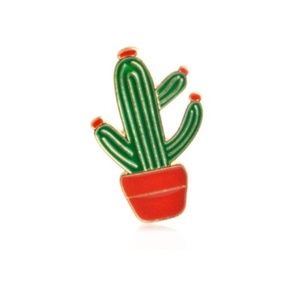 Small Cactus in Red Pot Enamel Pin